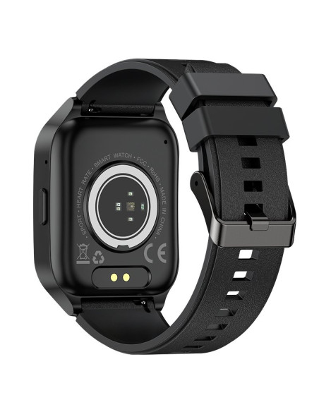 Smartwatch COOL pantalla AMOLED curva silicona negro (Llamadas, Salud, Deporte)