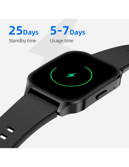 Smartwatch COOL pantalla AMOLED curva silicona negro (Llamadas, Salud, Deporte)