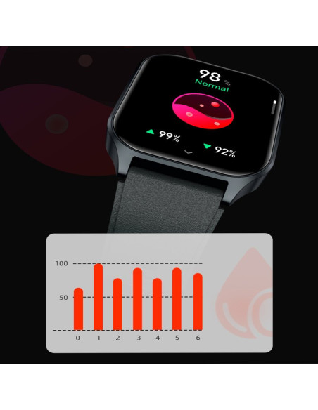 Smartwatch COOL pantalla AMOLED curva silicona negro (Llamadas, Salud, Deporte)