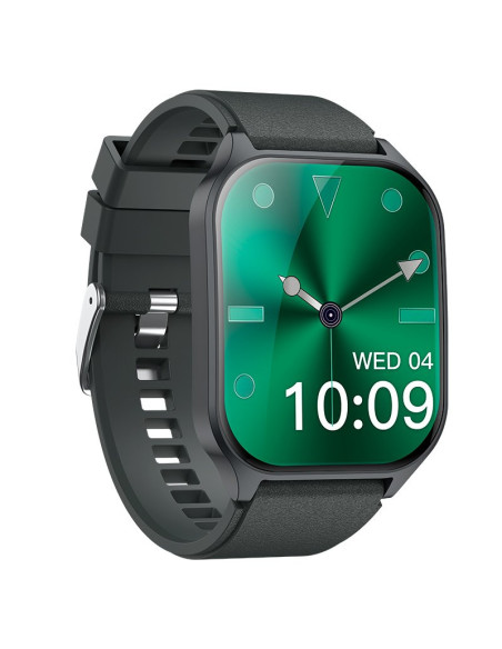 Smartwatch COOL pantalla AMOLED curva silicona gris Oscuro (Llamadas, Salud, Deporte)