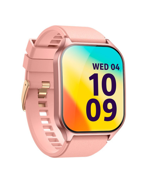 Smartwatch COOL pantalla AMOLED curva silicona rosa (Llamadas, Salud, Deporte)