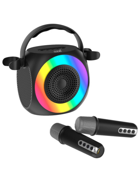 Altavoz Bluetooth universal música 6W COOL Mini Karaoke Party + 2 micrófonos negro