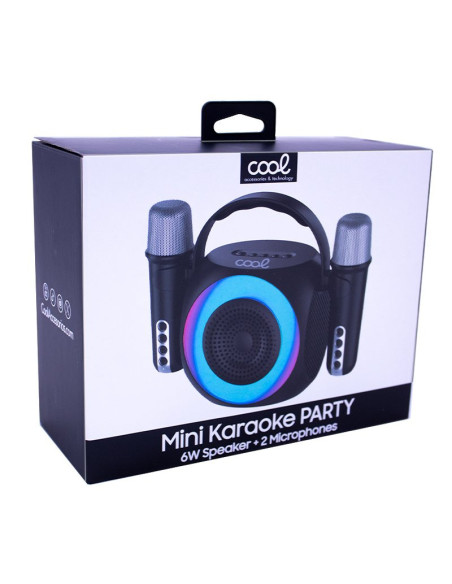 Altavoz Bluetooth universal música 6W COOL Mini Karaoke Party + 2 micrófonos negro