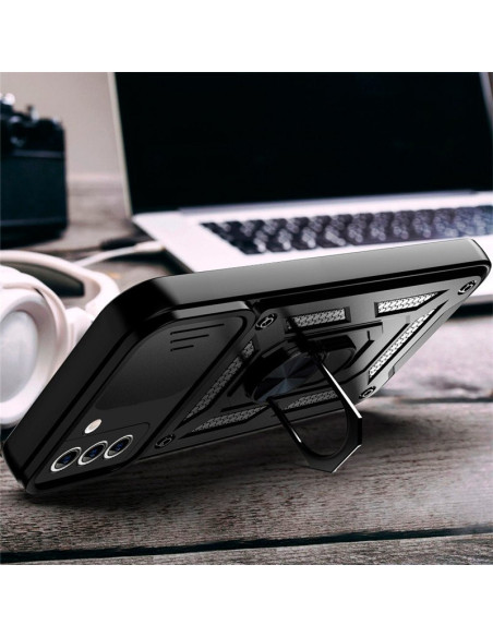 Carcasa reforzada cama TPU Samsung S928 Galaxy S24 Ultra anilla negra