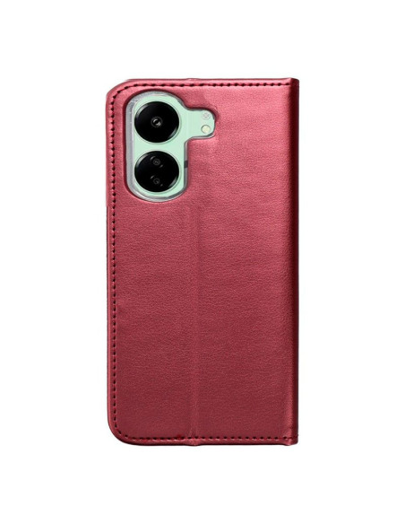 Funda libro soporte TPU Xiaomi Redmi 13C / 13C 5G / Poco C65 roja burdeos