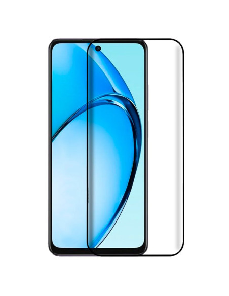 Protector pantalla vidrio templado Oppo A40 / A60 / A80 negro (Pegado total 3D)