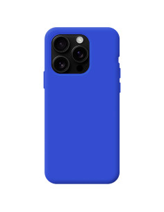Funda gel TPU iPhone 16 Pro azul reborde 3D camara