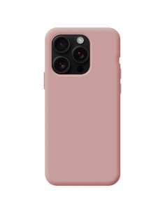 Funda gel TPU iPhone 16 Pro rosa palo reborde 3D camara