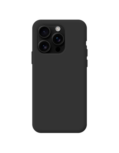 Funda gel TPU iPhone 16 Pro negra reborde 3D camara
