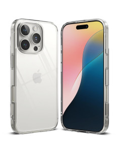Funda gel TPU iPhone 16 Pro transparente reborde 3D camara