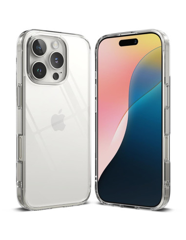 Funda gel TPU iPhone 16 Pro transparente reborde 3D camara