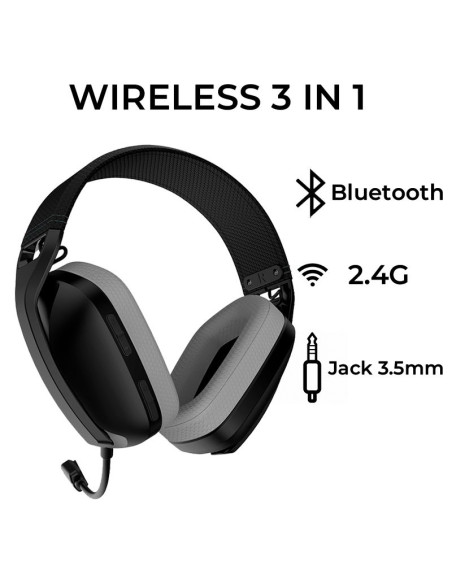 Auriculares estéreo para PC / PS4 / PS5 negros 3 en 1: inalámbricos / Bluetooth / Jack) COOL Newton