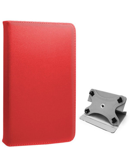 Funda polipiel soporte giratorio universal tabletas 9,7 - 11 pulgadas roja (Panorámica)