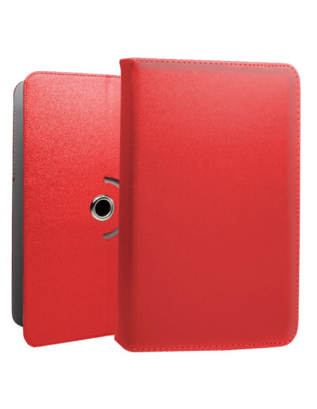 Funda polipiel soporte giratorio universal tabletas 9,7 - 11 pulgadas roja (Panorámica)
