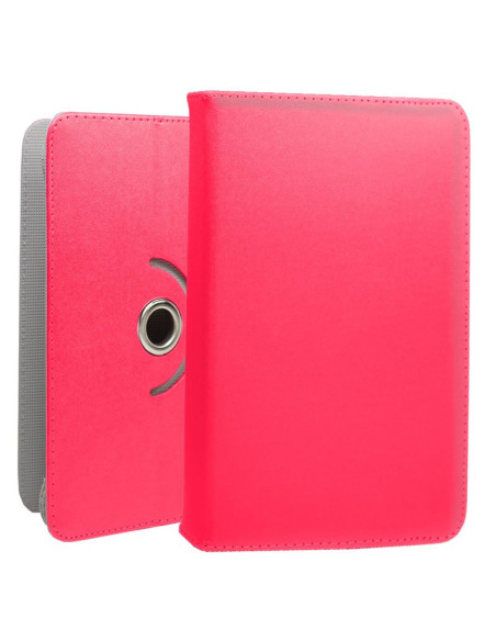 Funda polipiel soporte giratorio universal tabletas 9,7 - 11 pulgadas rosa (Panorámica)