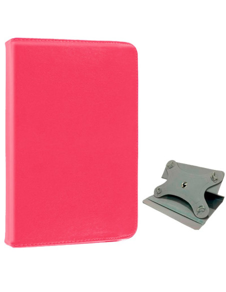 Funda polipiel soporte giratorio universal tabletas 9,7 - 11 pulgadas rosa (Cuadrada)