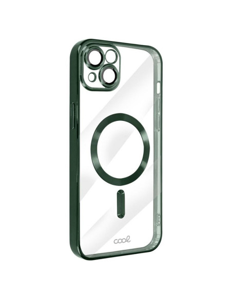 Carcasa TPU transparente iPhone 16 magnética borde verde
