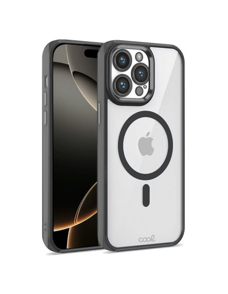 Carcasa TPU transparente iPhone 16 Pro magnética borde negra