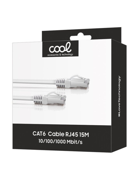 Cable red internet universal cat. 6 RJ45 15 metros COOL