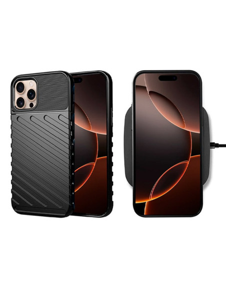 Carcasa TPU reforzada iPhone 16 Pro Max armadura negra