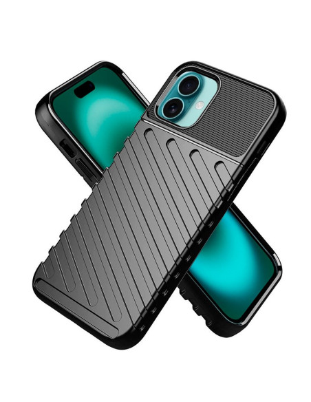 Carcasa TPU reforzada iPhone 16 Plus armadura negra
