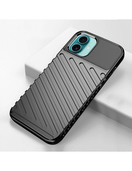 Carcasa TPU reforzada iPhone 16 Plus armadura negra