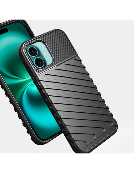 Carcasa TPU reforzada iPhone 16 Plus armadura negra