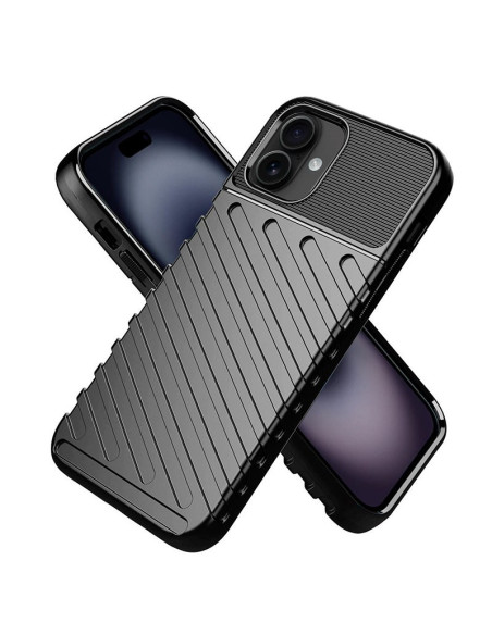 Carcasa TPU reforzada iPhone 16 armadura negra