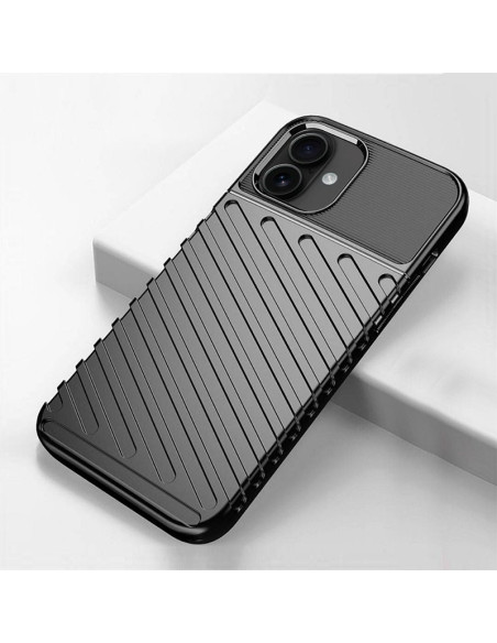Carcasa TPU reforzada iPhone 16 armadura negra