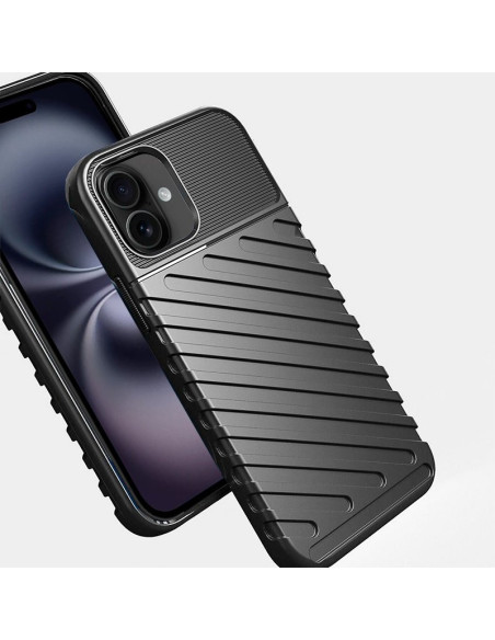 Carcasa TPU reforzada iPhone 16 armadura negra