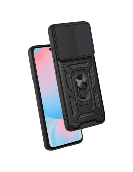 Carcasa reforzada cama TPU Samsung S721 Galaxy S24 FE anilla negra