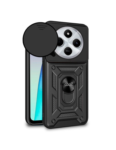 Carcasa reforzada cama TPU Xiaomi Redmi 14C / Poco C75 anilla negra