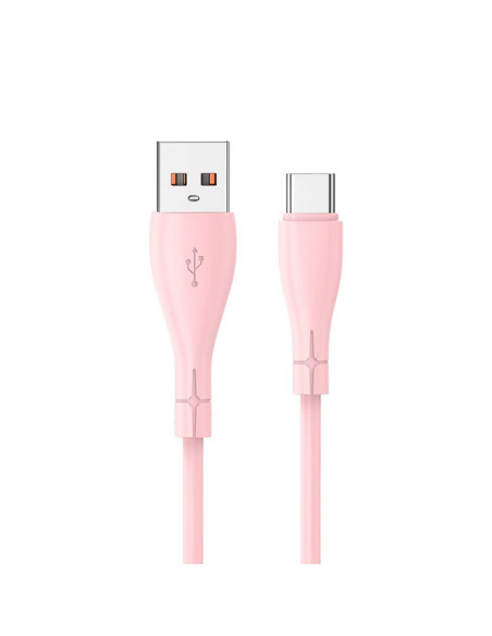Cable USB COOL universal silicona tipo C (1 metro) rosa