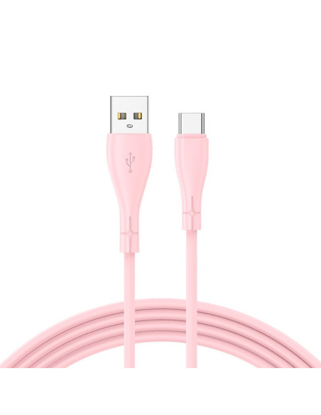 Cable USB COOL universal silicona tipo C (1 metro) rosa