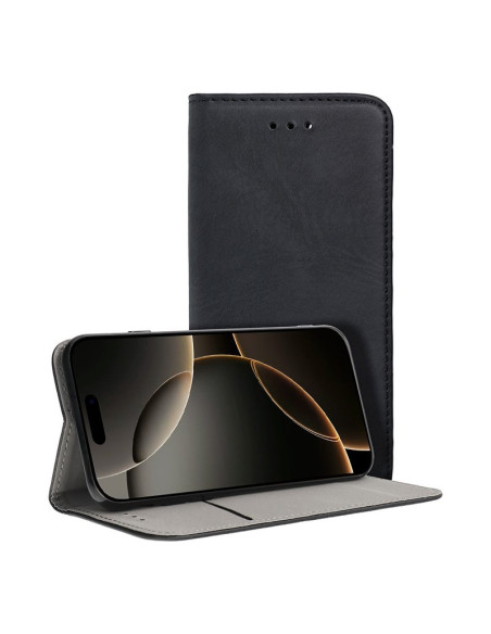 Funda libro soporte TPU iPhone 16 Pro negra