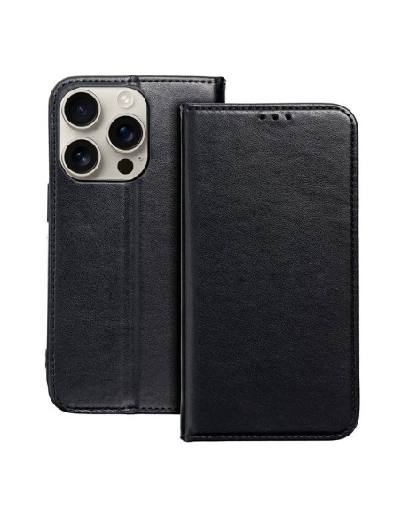 Funda libro soporte TPU iPhone 16 Pro negra