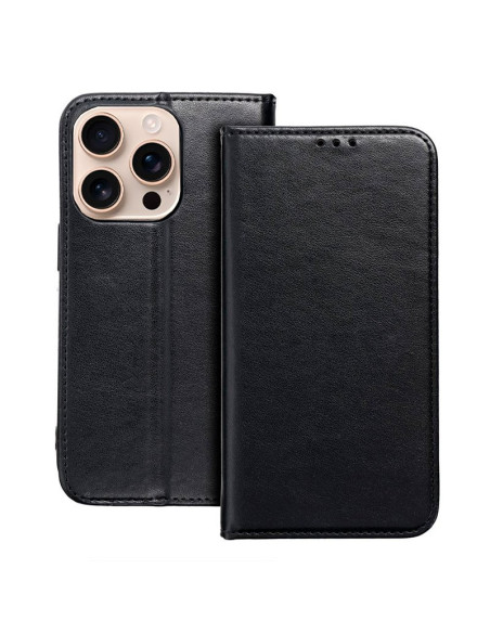 Funda libro soporte TPU iPhone 16 Pro Max negra