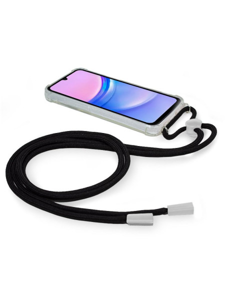 Carcasa TPU transparente Samsung A155 Galaxy A15 / A15 5G / M15 5G cordón negra