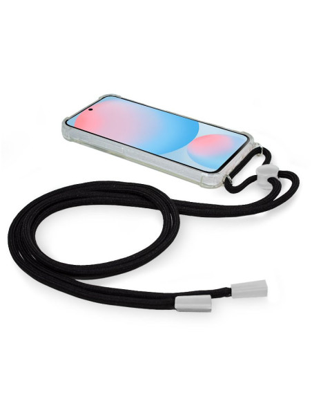 Carcasa TPU transparente Samsung S721 Galaxy S24 FE cordón negro