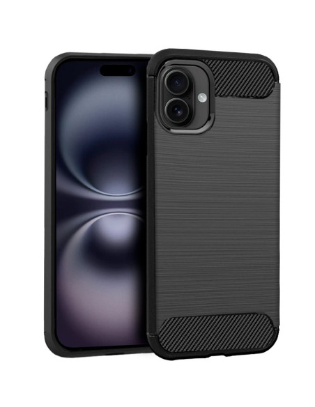 Carcasa TPU antihuellas iPhone 16 carbón negra