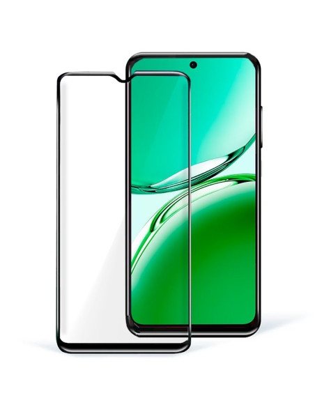Protector pantalla vidrio templado Oppo Reno 12 F 4G / 5G / 12 FS 4G / 5G negro (Pegado total 3D)
