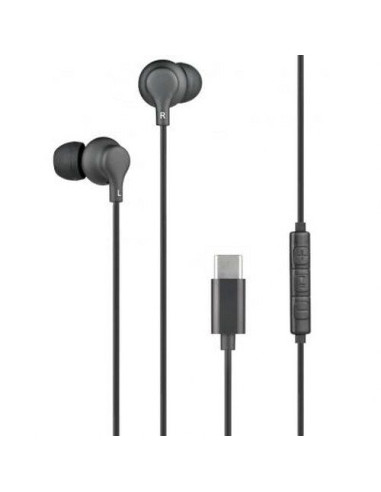 Auriculares digitales manos libres de botón estéreo tipo C negros